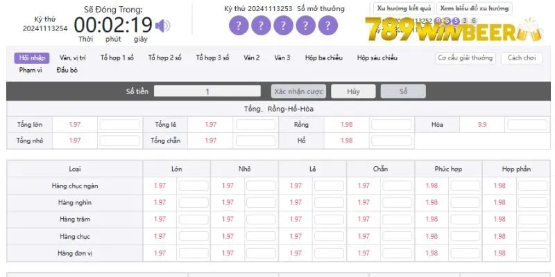 3 hình thức có mặt tại Xổ số Livestream 2 phút 789WIN